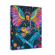 Psychedelic Guitar Angel Matte Canvas Art LavenderCeleste