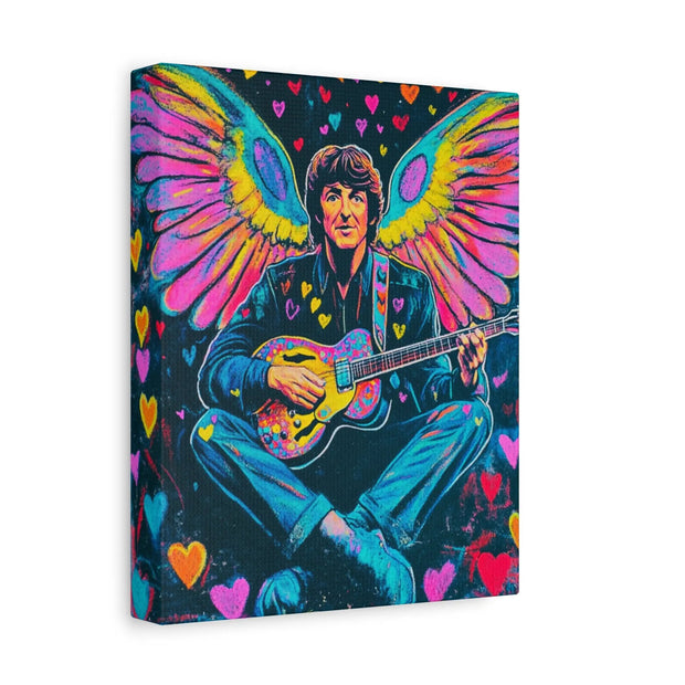 Psychedelic Guitar Angel Matte Canvas Art LavenderCeleste