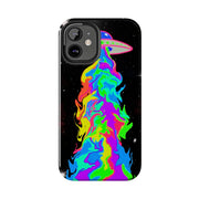 Psychedelic Neon UFO Abduction Tough Phone Case LavenderCeleste