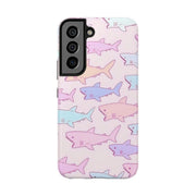 Pastel Shark Pattern Tough Phone Case Printify