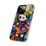 Pop Patchwork Kitty Tough Phone Case LavenderCeleste