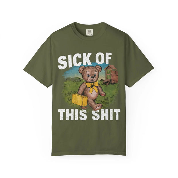Sick of This Shit Vintage Bear Comfort Colors Tee LavenderCeleste