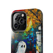 Lonely Ghost Tough Phone Case – Abstract Fall Park Bench Painting