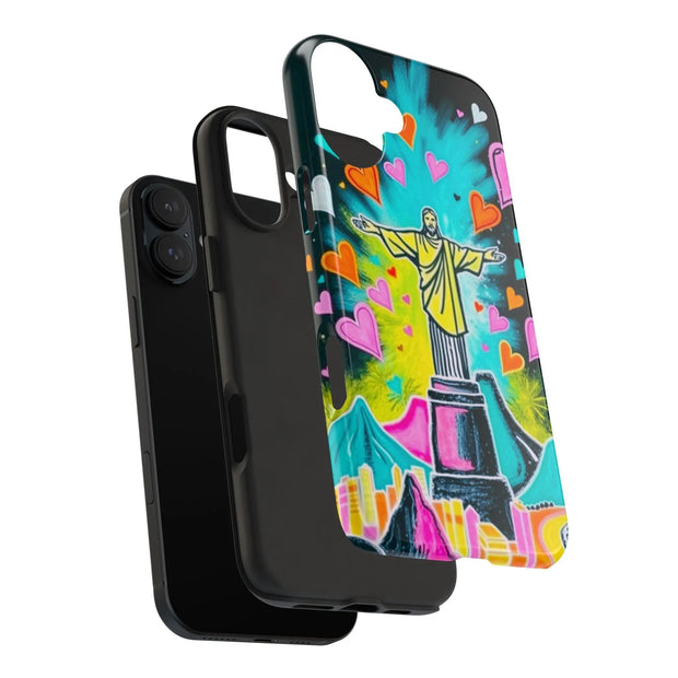 Rio de Janeiro Neon Pop Art Tough Phone Case LavenderCeleste