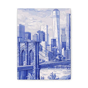 New York City Toile Art – Blue Scenic Skyline Matte Canvas Printify
