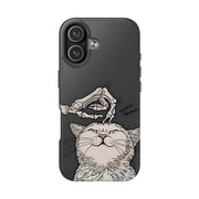 Skeleton Scratch Cat Gothic Humor Tough Phone Case LavenderCeleste