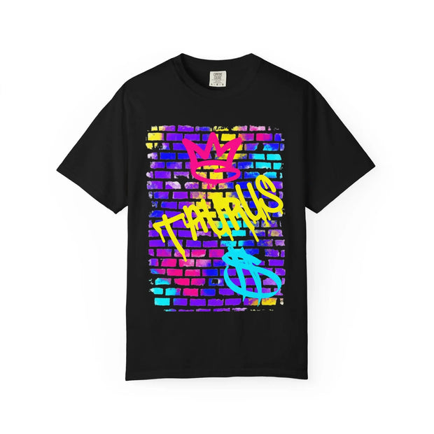 Taurus Graffiti Crown Street Art Comfort Colors Tee LavenderCeleste