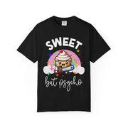 Sweet But Psycho Cupcake Comfort Colors Tee LavenderCeleste