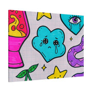 Kawaii Lava Lamp Sad Cloud Snake Matte Canvas Print LavenderCeleste