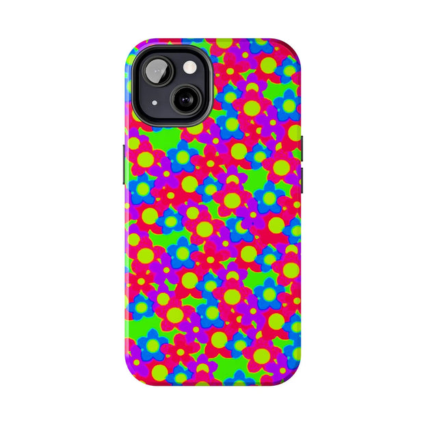 Retro Kawaii Bright Floral Pattern Tough Phone Case