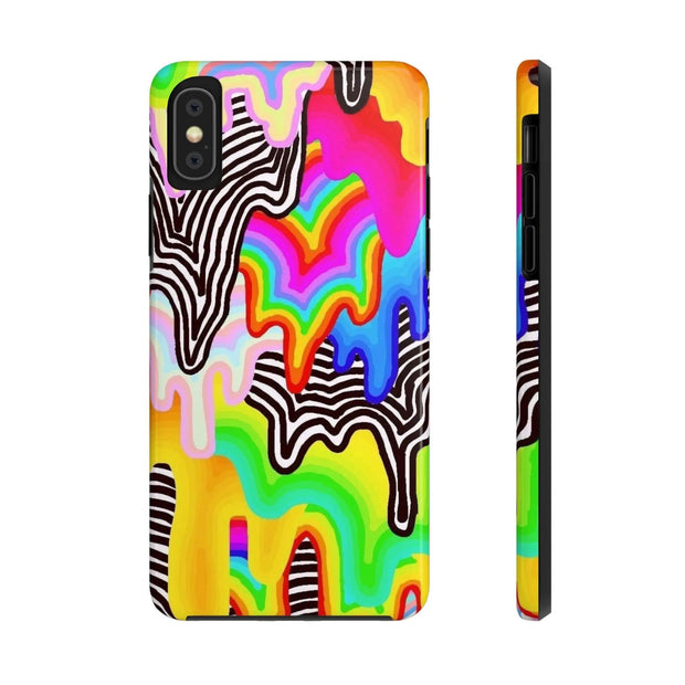 Psychedelic Rainbow Drip Tough Phone Case LavenderCeleste