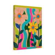 Groovy Paper Cut Flower Matte Canvas Art LavenderCeleste