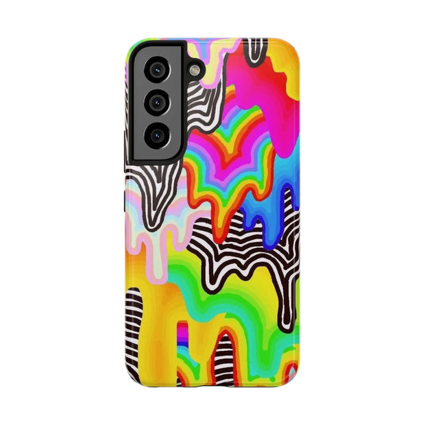 Psychedelic Rainbow Drip Tough Phone Case LavenderCeleste