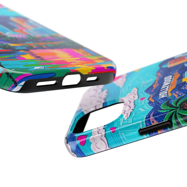 Los Angeles Hollywood Skyline Tough Phone Case – Vibrant Pop Art City Design - LavenderCeleste