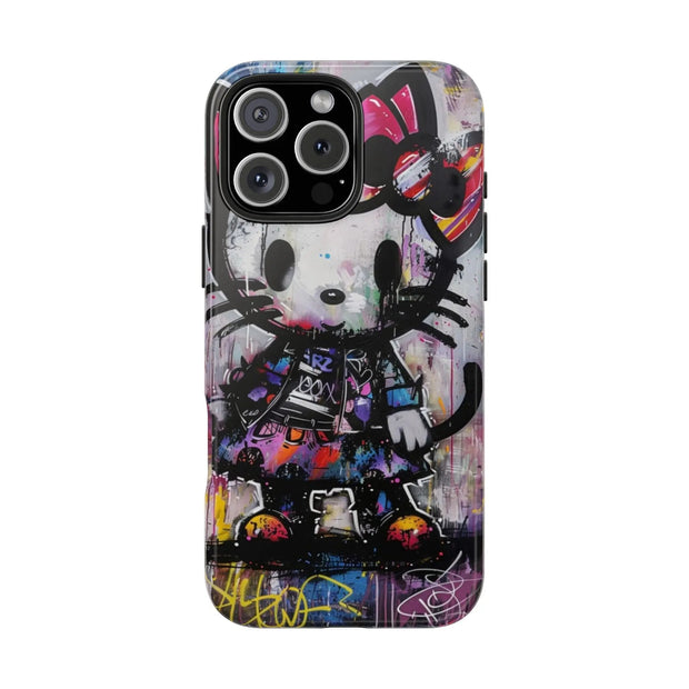 Goth Street Cat Pop Art Graffiti Tough Phone Case LavenderCeleste