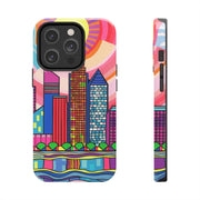 Tulsa Oklahoma Retro Pop Skyline Tough Phone Case LavenderCeleste