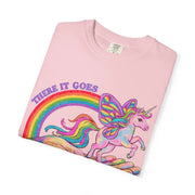 There It Goes My Last Fuck Funny Unicorn Comfort Colors Tee LavenderCeleste