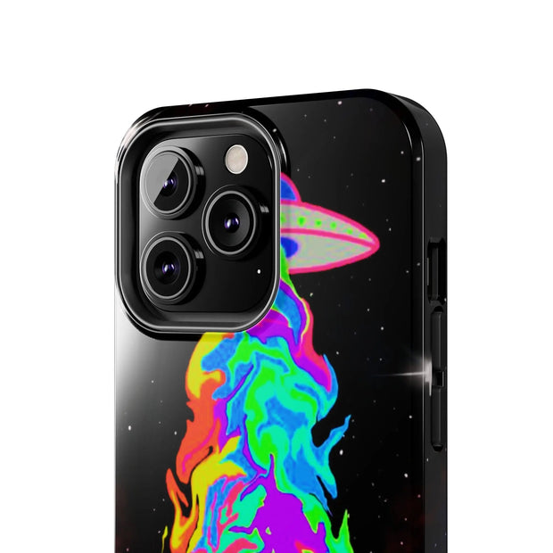 Psychedelic Neon UFO Abduction Tough Phone Case LavenderCeleste