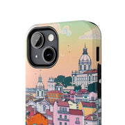 Lisbon Portugal Tough Phone Case – Pastel City Skyline Aesthetic