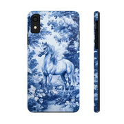Blue Toile Horse Country Scenic Tough Phone Case LavenderCeleste