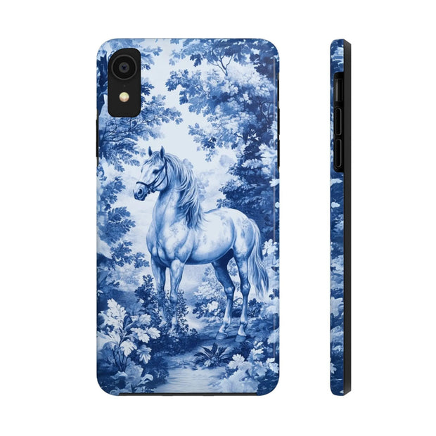 Blue Toile Horse Country Scenic Tough Phone Case LavenderCeleste
