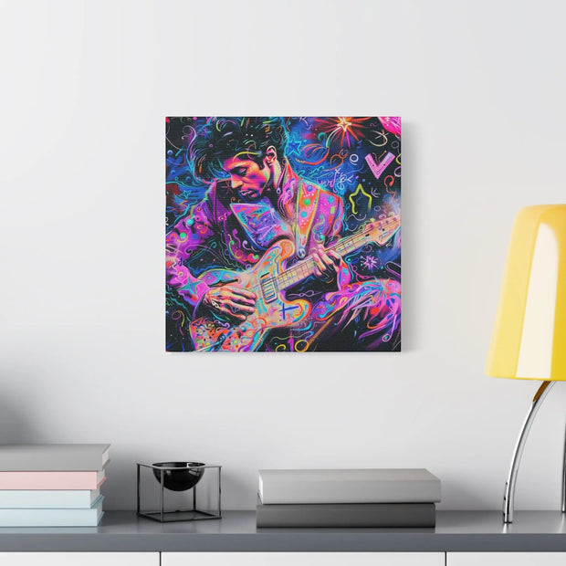 Electric Purple Guitar Legend Matte Canvas Art LavenderCeleste