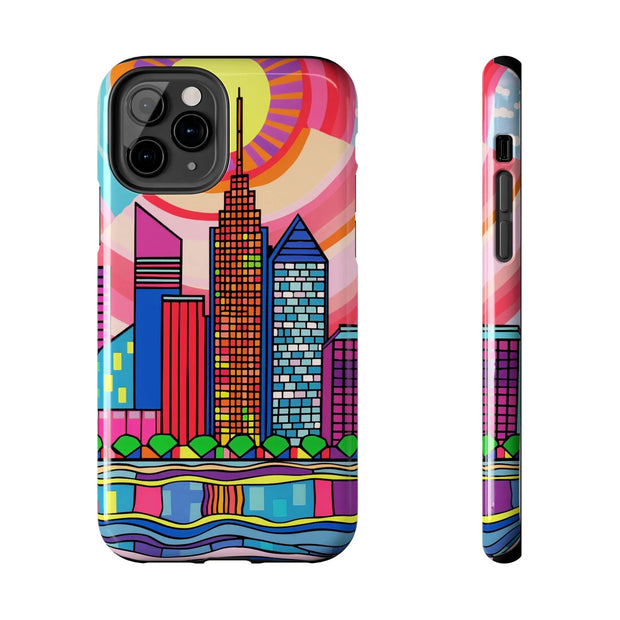 Tulsa Oklahoma Retro Pop Skyline Tough Phone Case LavenderCeleste