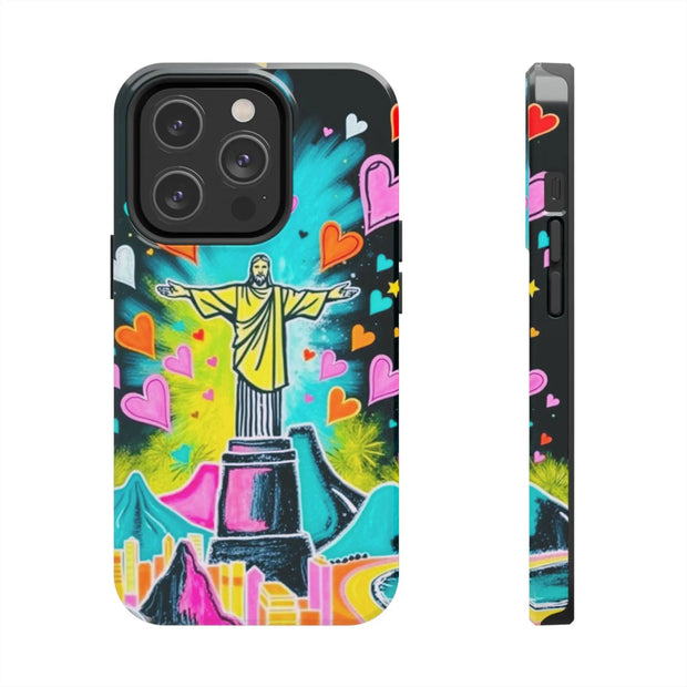 Rio de Janeiro Neon Pop Art Tough Phone Case LavenderCeleste