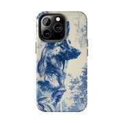Blue Toile German Shepherd Scenic Tough Phone Case LavenderCeleste