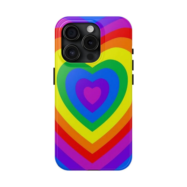 Pride Rainbow Heart Tough Phone Case LavenderCeleste