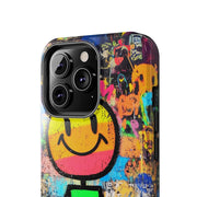 Rainbow Graffiti Smiley Tough Phone Case LavenderCeleste
