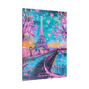 Pink Paris Eiffel Tower Dreamy Matte Canvas Art LavenderCeleste