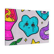 Kawaii Lava Lamp Sad Cloud Snake Matte Canvas Print LavenderCeleste