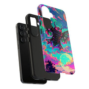 Mothman Tough Phone Case – Psychedelic Neon Cryptid Aesthetic - LavenderCeleste