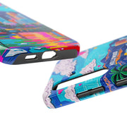 Los Angeles Hollywood Skyline Tough Phone Case – Vibrant Pop Art City Design - LavenderCeleste