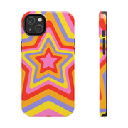 Retro Rainbow Star Groovy Tough Phone Case LavenderCeleste