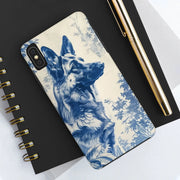 Blue Toile German Shepherd Scenic Tough Phone Case LavenderCeleste