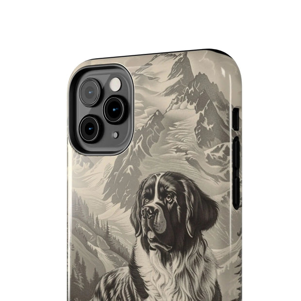 Saint Bernard Toile de Jouy Vintage Tough Phone Case LavenderCeleste