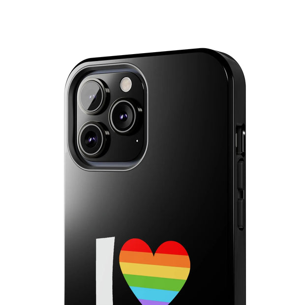 I Love Boys Pride Tough Phone Case – LGBTQ+ Rainbow Heart Design