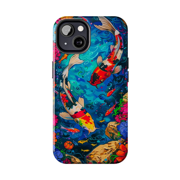 Vibrant Koi Pond Pop Art Tough Phone Case