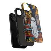 Sad Ghost on Park Bench Abstract Art Phone Case LavenderCeleste