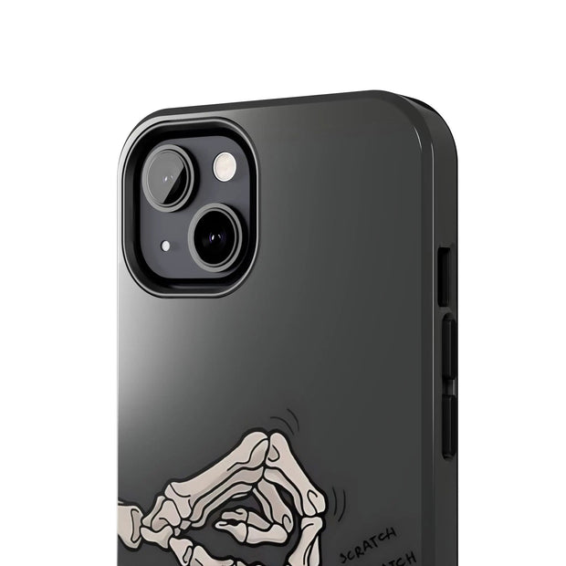 Skeleton Scratch Cat Gothic Humor Tough Phone Case LavenderCeleste
