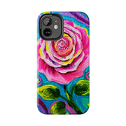 Vibrant Pink Rose Abstract Tough Phone Case LavenderCeleste