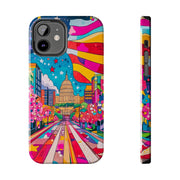 Washington DC Psychedelic Capitol Rainbow Tough Phone Case LavenderCeleste