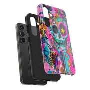 Graffiti Skull Neon Art Tough Phone Case LavenderCeleste