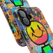 Rainbow Graffiti Smiley Tough Phone Case LavenderCeleste