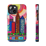 Tulsa Oklahoma Retro Pop Skyline Tough Phone Case LavenderCeleste