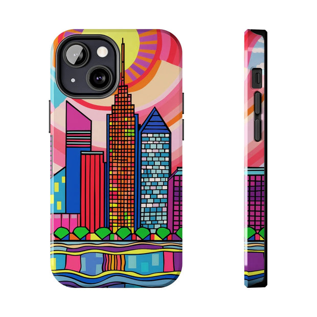 Tulsa Oklahoma Retro Pop Skyline Tough Phone Case LavenderCeleste