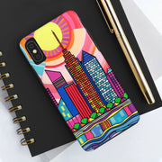 Tulsa Oklahoma Retro Pop Skyline Tough Phone Case LavenderCeleste