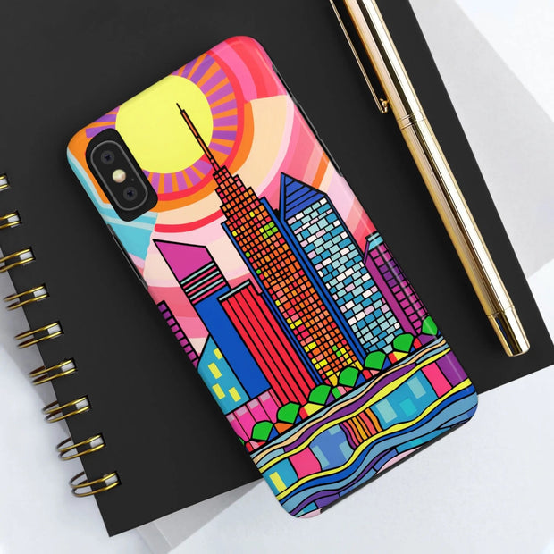 Tulsa Oklahoma Retro Pop Skyline Tough Phone Case LavenderCeleste